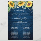 Zonnebloem Eucalyptus Huwelijksceremonie Programma (Achterkant)