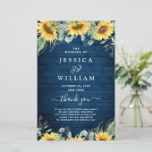 Zonnebloem Eucalyptus Huwelijksceremonie Programma (Staand voorkant)