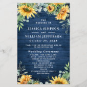 Zonnebloem Eucalyptus Huwelijksceremonie Programma (Voorkant)