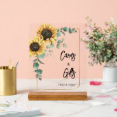 Zonnebloem Eucalyptus Kaarten en geschenken Vrijge Acryl Bord (Huwelijk)