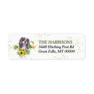 Zonnebloem Eucalyptus King Charles Spaniel  Etiket