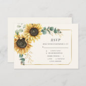 Zonnebloem Eucalyptus Leaves Greenery RSVP (Voorkant / Achterkant)