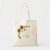 Zonnebloem Eucalyptus Leaves Script Vrijgezellenfe Tote Bag (Voorkant)