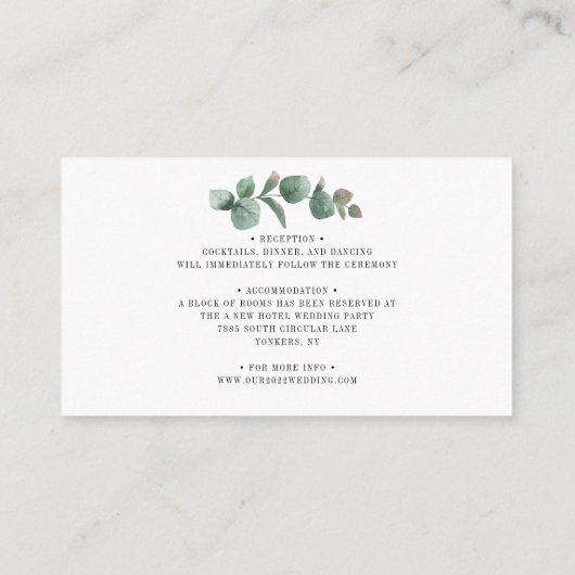 Zonnebloem Eucalyptus Leaves Weddenschap Informatiekaartje (Achterkant)