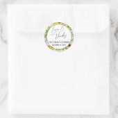 Zonnebloem Eucalyptus - Liefde & Bedankt Handschri Ronde Sticker (Tas)