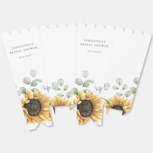 Zonnebloem Eucalyptus Liefde in Bloei Bruidsborrel Bedankdoosjes (Ongevouwen)