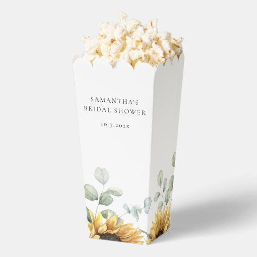 Zonnebloem Eucalyptus Liefde in Bloei Bruidsborrel Bedankdoosjes (Popped)