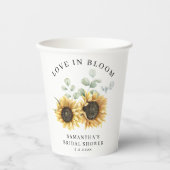 Zonnebloem Eucalyptus Liefde in Bloei Bruidsdiner Papieren Bekers (Voorkant)