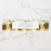 Zonnebloem Eucalyptus Liefde in Bloei Bruidsdouche Waterfles Etiket (Enkel label)