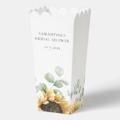 Zonnebloem Eucalyptus Liefde in Bloei Bruidsfeest Bedankdoosjes (Achterkant)