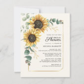 Zonnebloem Eucalyptus loof Vrijgezellenfeest Kaart (Voorkant)