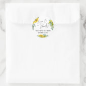 Zonnebloem Eucalyptus Love & Bedankt Handwriting Ronde Sticker (Tas)