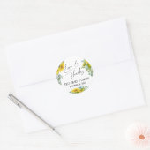 Zonnebloem Eucalyptus Love & Bedankt Handwriting Ronde Sticker (Envelop)
