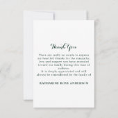 Zonnebloem Eucalyptus Memorial Sympathy Funeral Bedankkaart (Achterkant)