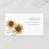 Zonnebloem Eucalyptus minimalistische bloemist Visitekaartje (Achterkant)