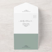 Zonnebloem Eucalyptus Mint Sage Floral Wedding RSV All In One Uitnodiging (Buitenkant)