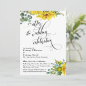 Zonnebloem Eucalyptus Na de Huwelijksviering Kaart (Staand voorkant)