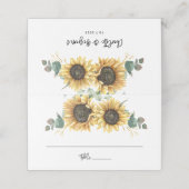Zonnebloem Eucalyptus Namen en Datum Bruiloft Plaatskaartje (Buitenkant ongevouwen)