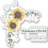 Zonnebloem Eucalyptus Quinceanera 15e verjaardag Sticker (Voorkant)
