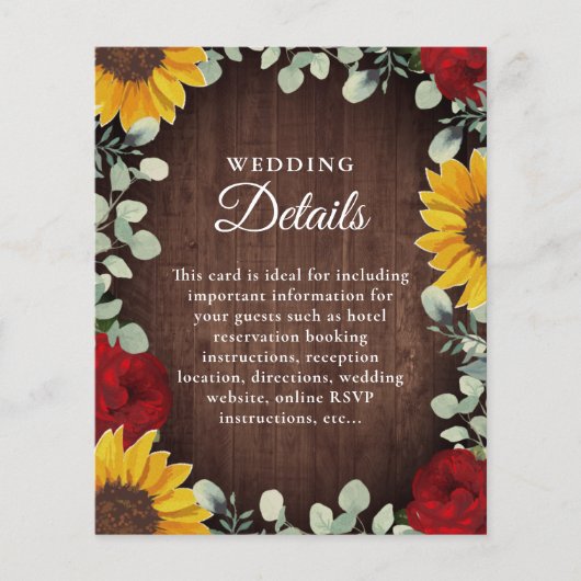 Zonnebloem Eucalyptus Red Rose Wood Weddenschap De (Voorkant)