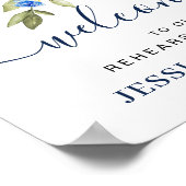 Zonnebloem Eucalyptus REHEARSAL DINNER Welkomsttek Poster (Hoek)