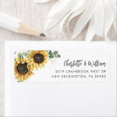 Zonnebloem eucalyptus retouradres etiket (Insitu)