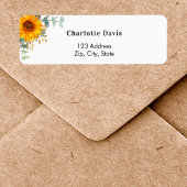 Zonnebloem eucalyptus retouradres label