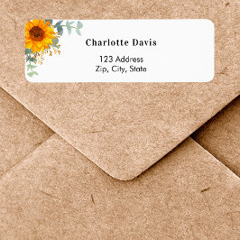 Zonnebloem eucalyptus retouradres label