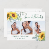 Zonnebloem Eucalyptus Rustic Hartelijk dank 3 FOTO Briefkaart (Voorkant / Achterkant)