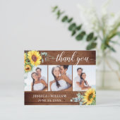 Zonnebloem Eucalyptus Rustic Hartelijk dank 3 FOTO Briefkaart (Staand voorkant)