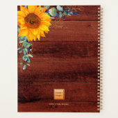 Zonnebloem eucalyptus rustiek hout monogram planner (Achterkant)
