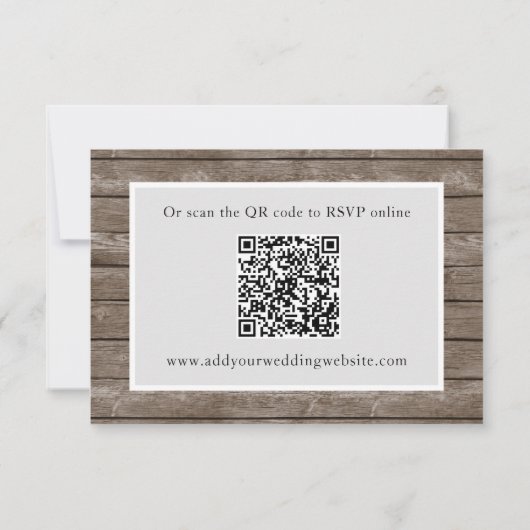 Zonnebloem Eucalyptus Rustiek Hout QR Code RSVP Ka (Achterkant)