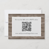 Zonnebloem Eucalyptus Rustiek Hout QR Code RSVP Ka Kaartje (Achterkant)