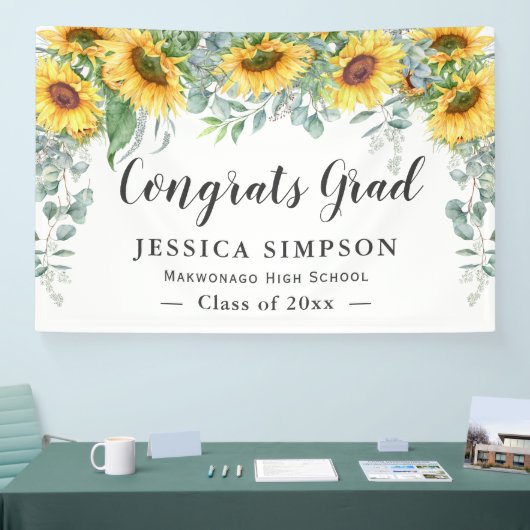 Zonnebloem Eucalyptus Rustige Afstuderen Afstudere Spandoek (Beurs)