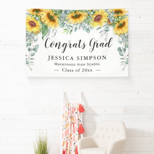 Zonnebloem Eucalyptus Rustige Afstuderen Afstudere Spandoek (Insitu)