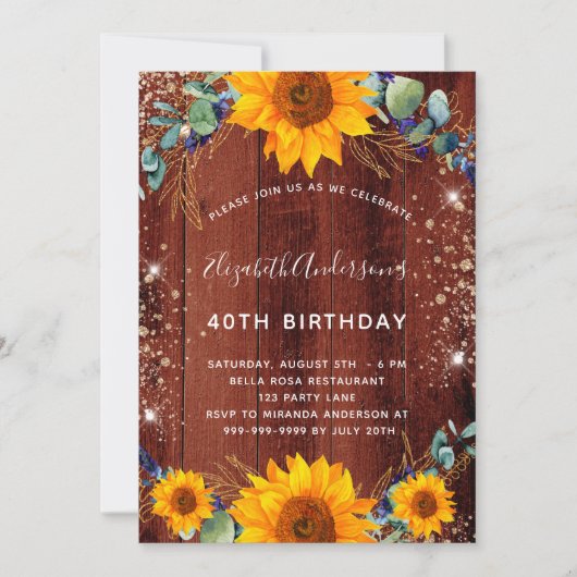 Zonnebloem Eucalyptus rustisch bruin hout Kaart (Voorkant)