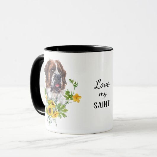Zonnebloem Eucalyptus Saint Bernard Dog Mok (Voorkant links)