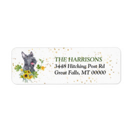 Zonnebloem Eucalyptus Scottie Dog Retouradres Etiket