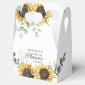 Zonnebloem Eucalyptus Script Bruiloft Feest Bedankdoosjes (Geopend)