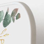 Zonnebloem Eucalyptus Script Naam Botanisch Pickleball Paddle (Links Detail)