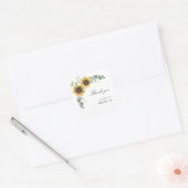 Zonnebloem Eucalyptus Sweet 16 Party Dank u Vierkante Sticker (Envelop)