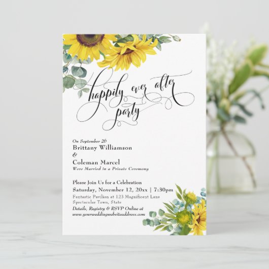 Zonnebloem Eucalyptus Tot het einde toe Feestje Kaart (Staand voorkant)