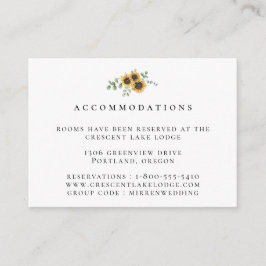 Zonnebloem Eucalyptus Trouwaccommodaties Informatiekaartje