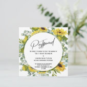 Zonnebloem Eucalyptus Uitgestelde bruiloft Kaart (Staand voorkant)