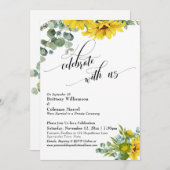 Zonnebloem Eucalyptus Vier met Ons Ontvangstfeestj Kaart (Voorkant / Achterkant)