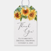 Zonnebloem Eucalyptus Vrijgezellenfeest Dank u Cadeaulabel (Achterkant)