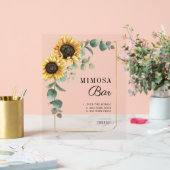 Zonnebloem Eucalyptus Vrijgezellenfeest Mimosa Bar Acryl Bord (Huwelijk)