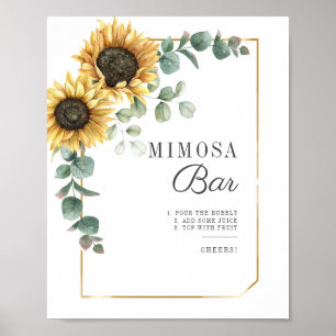 Zonnebloem Eucalyptus Vrijgezellenfeest Mimosa Bar Poster