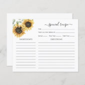 Zonnebloem Eucalyptus Vrijgezellenfeest Recipcard (Voorkant / Achterkant)