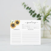 Zonnebloem Eucalyptus Vrijgezellenfeest Recipcard (Staand voorkant)